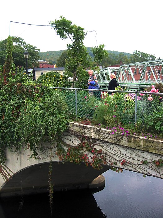 Mike & Gill Swash on the Bridge of Flowers at Shelburne.